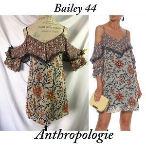 Anthropologie Bailey 44 Cold Shoulder Floral Indonesia Dress XS